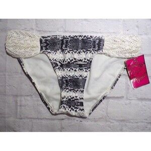 Candies Swim Womens Bikini Bottom Juniors Size XS Snakeskin Lace New With Tags